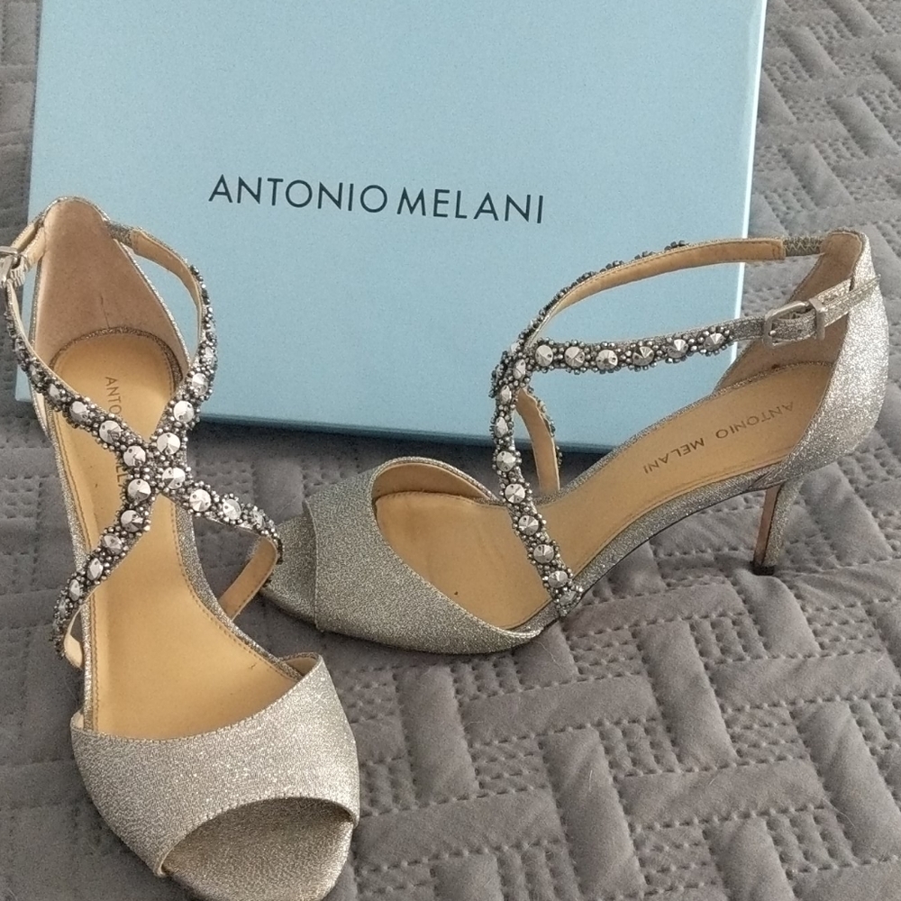Silver evening/party heels